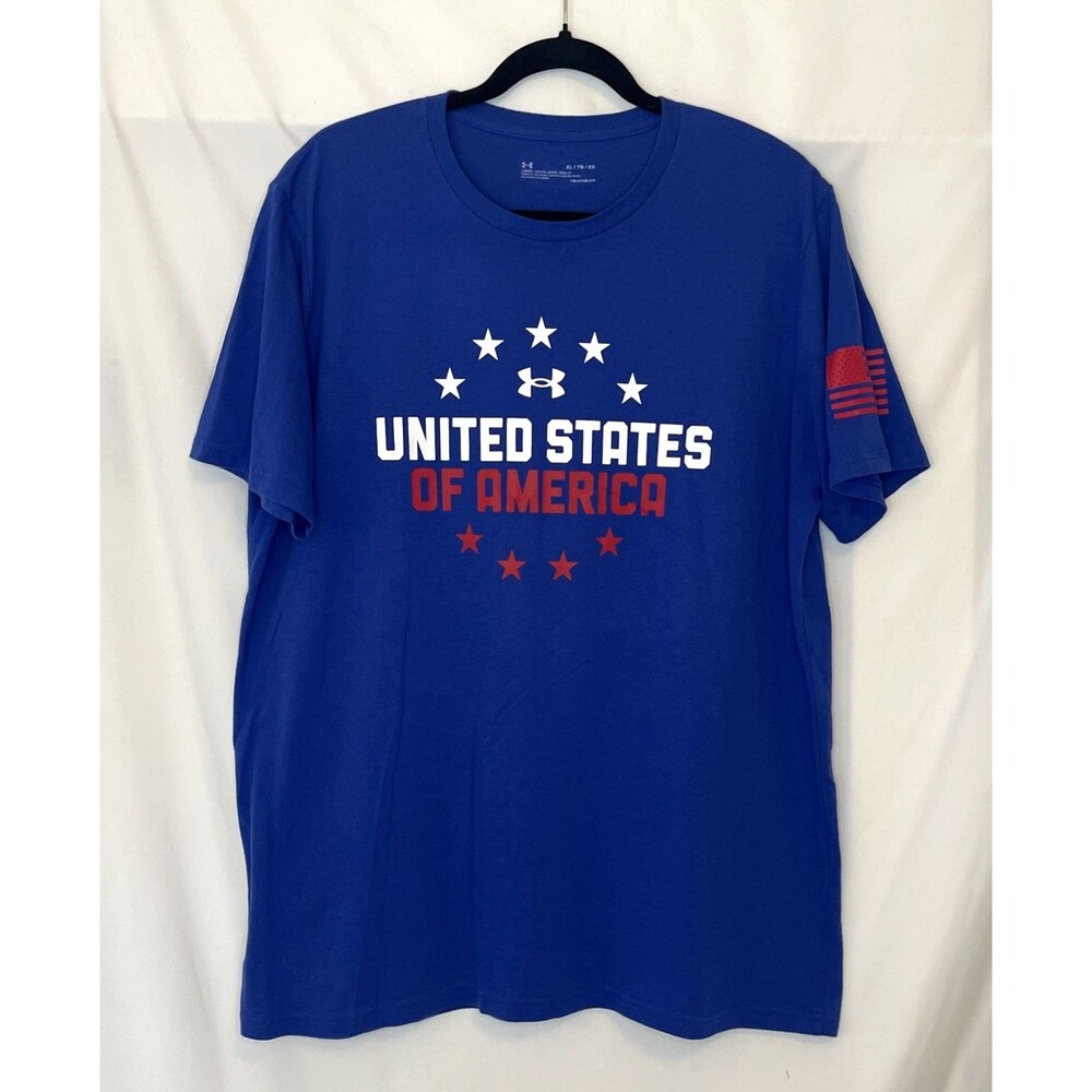 Under Armour United States Of America Edition USA Flag Blue T-Shirt Men's XL